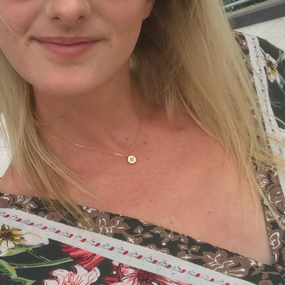 Bagatiba North Star Gold Pendant Choker Necklace